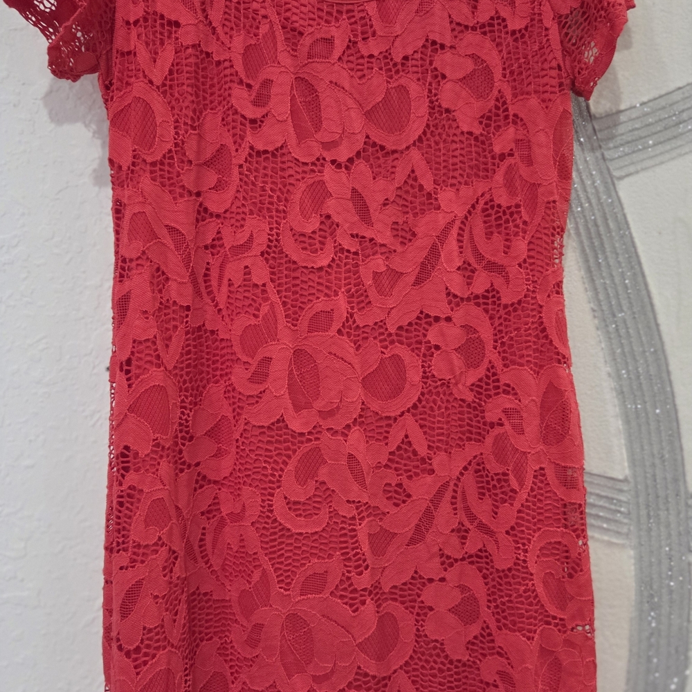 Elegant Red Lace Dress